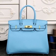 Hermes Birkin 30cm 35cm Bag In Light Blue Epsom Leather Hermes Birkin 30cm 35cm Bag In Light Blue Epsom Leather