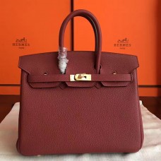 Hermes Bordeaux Clemence Birkin 25cm Handmade Bag Hermes Bordeaux Clemence Birkin 25cm Handmade Bag