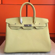 Hermes Curry Clemence Birkin 35cm Handmade Bag Hermes Curry Clemence Birkin 35cm Handmade Bag