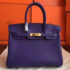 Hermes Iris Clemence Birkin 30cm Handmade Bag Hermes Iris Clemence Birkin 30cm Handmade Bag
