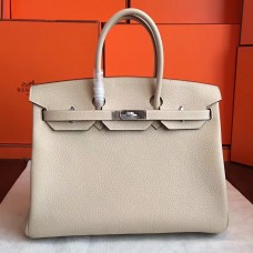 Hermes Ivory Clemence Birkin 35cm Handmade Bag Hermes Ivory Clemence Birkin 35cm Handmade Bag