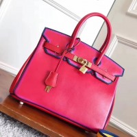 Hermes Red With Indigo Piping Goatskin Birkin 30cm Bag Hermes Red With Indigo Piping Goatskin Birkin 30cm Bag