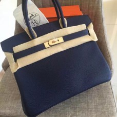 Hermes Sapphire Clemence Birkin 30cm Handmade Bag Hermes Sapphire Clemence Birkin 30cm Handmade Bag