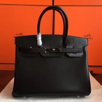 Hermes So Black Box Birkin 30cm Handmade Bag Hermes So Black Box Birkin 30cm Handmade Bag