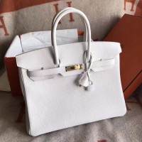 Hermes White Clemence Birkin 30cm Handmade Bag Hermes White Clemence Birkin 30cm Handmade Bag