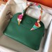 Hermes Vert Vertigo Clemence Bolide 27cm Handmade Bag