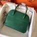 Hermes Vert Vertigo Clemence Bolide 27cm Handmade Bag