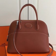 Hermes Bolide 31cm Bag In Brown Swift Leather