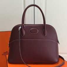 Hermes Bolide 31cm Bag In Burgundy Swift Leather