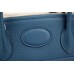 Hermes Bolide Tote Bag In Blue Leather