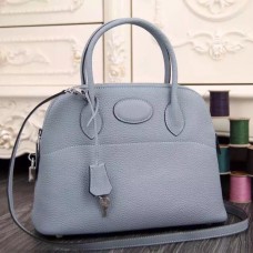 Hermes Bolide Tote Bag In Lake Blue Leather