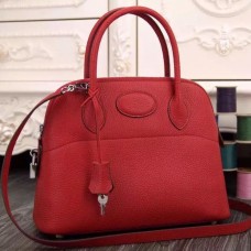 Hermes Bolide Tote Bag In Red Leather