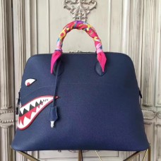 Hermes Shark Bolide 45cm Bag In Blue Calfskin Hermes Shark Bolide 45cm Bag In Blue Calfskin
