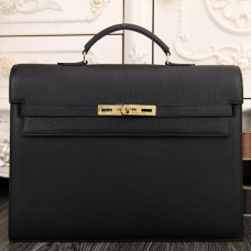 Replica Hermes Kelly Depeche 34 Briefcase In Taupe Calfskin