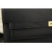 Hermes Black Kelly Depeche 38cm Briefcase Bag