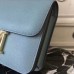 Hermes Blue Lin Constance MM 24cm Epsom Leather Bag