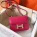 Hermes Mini Constance 18cm Rose Red Epsom Bag
