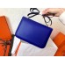 Hermes Epsom Constance 24cm Blue Electric Handmade Bag