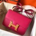 Hermes Epsom Constance 24cm Rose Red Handmade Bag