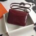 Hermes Constance 24cm Bourgogne Porosus Crocodile