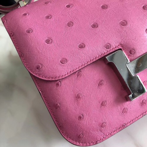 Hermes Constance Bag Ostrich 18 Pink