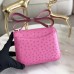 Hermes Mini Constance 18cm Pink Ostrich Leather