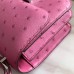Hermes Mini Constance 18cm Pink Ostrich Leather