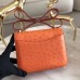 Hermes Mini Constance 18cm Orange Ostrich Leather