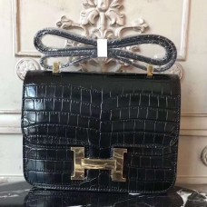 Hermes Black Constance MM 24cm Crocodile Bag Hermes Black Constance MM 24cm Crocodile Bag