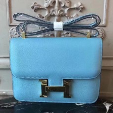 Hermes Blue Atoll Constance MM 24cm Epsom Leather Bag Hermes Blue Atoll Constance MM 24cm Epsom Leather Bag