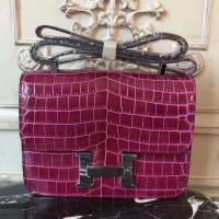 Hermes Fuchsia Constance MM 24cm Crocodile Bag Hermes Fuchsia Constance MM 24cm Crocodile Bag