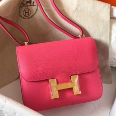 Hermes Mini Constance 18cm Rose Lipstick Epsom Bag Hermes Mini Constance 18cm Rose Lipstick Epsom Bag