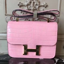 Hermes Pink Constance MM 24cm Crocodile Bag Hermes Pink Constance MM 24cm Crocodile Bag