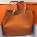 Hermes Double Sens 45cm Tote In Orange/Brown Leather