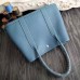 Hermes Small Garden Party 30cm Tote In Jean Blue Leather