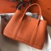 Hermes Orange Clemence Garden Party 30cm Handmade Bag