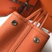 Hermes Orange Clemence Garden Party 30cm Handmade Bag