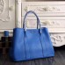 Hermes Medium Garden Party 36cm Tote In Blue Leather