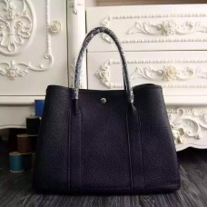 Hermes Medium Garden Party 36cm Tote In Black Leather Hermes Medium Garden Party 36cm Tote In Black Leather