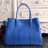 Hermes Medium Garden Party 36cm Tote In Blue Leather Hermes Medium Garden Party 36cm Tote In Blue Leather