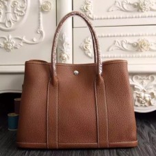 Hermes Medium Garden Party 36cm Tote In Brown Leather Hermes Medium Garden Party 36cm Tote In Brown Leather