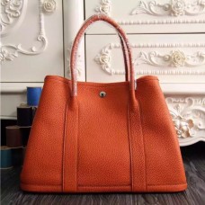 Hermes Medium Garden Party 36cm Tote In Orange Leather Hermes Medium Garden Party 36cm Tote In Orange Leather