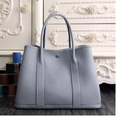 Hermes Small Garden Party 30cm Tote In Lin Blue Leather Hermes Small Garden Party 30cm Tote In Lin Blue Leather