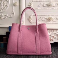 Hermes Small Garden Party 30cm Tote In Pink Leather Hermes Small Garden Party 30cm Tote In Pink Leather