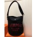 Hermes Grooming Bucket Bag In Black Canvas