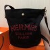 Hermes Grooming Bucket Bag In Black Canvas
