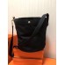 Hermes Grooming Bucket Bag In Black Canvas