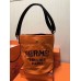 Hermes Grooming Bucket Bag In Orange Canvas