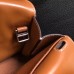 Hermes Halzan Bag In Brown Clemence Leather