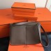 Hermes Halzan Bag In Etoupe Clemence Leather